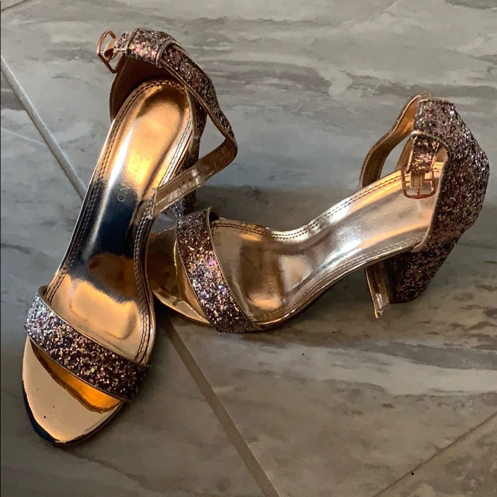Rose gold sparkle heels